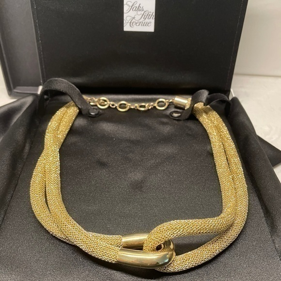 Adam & Martucci Mesh Gold Adjustable Necklace - Picture 1 of 8